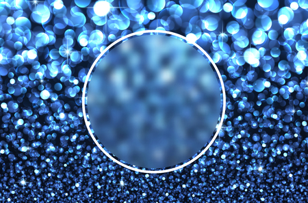 Blue round shining bokeh background. Vector illustration.のイラスト素材