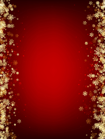 Abstract red winter background with snowflakes. Christmas decoration. Vector illustration.のイラスト素材