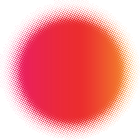 Pink and white round abstract dotted background. Halftone effect. Vector illustration.のイラスト素材