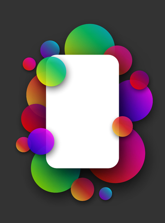 White background with colour circles on grey. Vector illustration.のイラスト素材