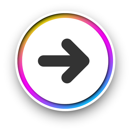 Round spectrum arrow sign isolated on white background. Vector paper illustration.のイラスト素材