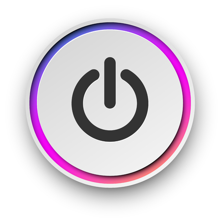 Round spectrum turn on - off button isolated on white background. Vector  
illustration.のイラスト素材