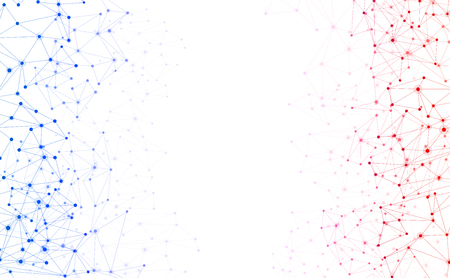 White global communication background with colorful spectrum network. Vector paper illustration.のイラスト素材