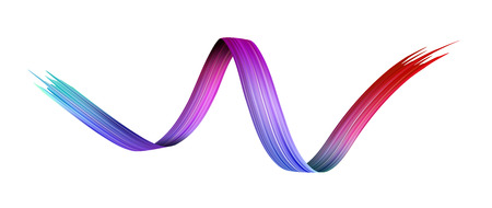 Spectrum watercolor, acrylic or gouache brush stroke drawn on white background. Colorful gradient brush design. Abstract template.のイラスト素材