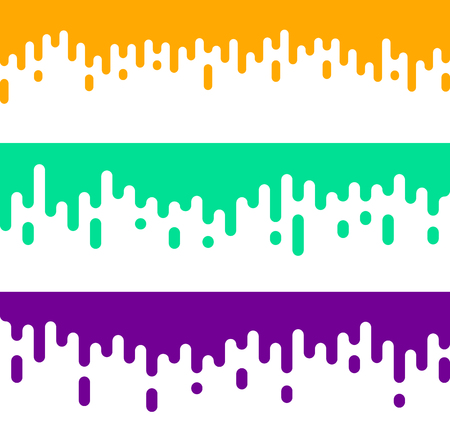 Green, purple and orange banners with abstract painted pattern. Vector background.のイラスト素材