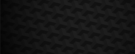 Black abstract textured banner with 3d geometric pattern. Vector background.のイラスト素材