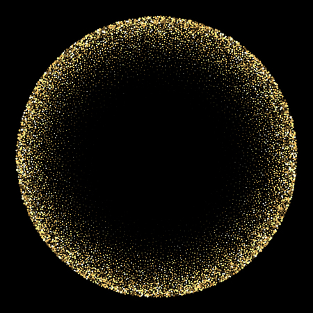 Abstract golden shiny round template on black for festive, Christmas and New Year decoration. Vector background.
のイラスト素材