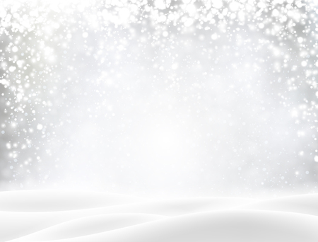 Shiny poster with winter landscape and snow for seasonal, Christmas and New Year design. Vector background.のイラスト素材