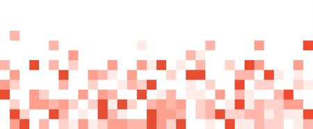 Living coral square abstract horizontal banner. Texture geometric checkered cover design pattern. Vector illustration.のイラスト素材