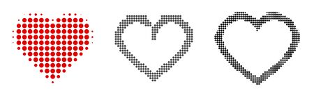Set of simple halftone dotted hearts. Vector illustration. のイラスト素材