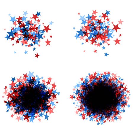Starry red and blue spots getting more saturated from the first to the forth.のイラスト素材