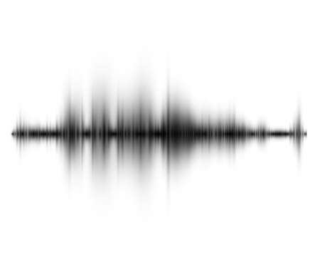 Abstract black blurred sound wave on white background. Vector illustration.