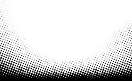 Abstract halftone monochrome gradient dotted pattern. Dots and circles. Vector pop art illustration.のイラスト素材