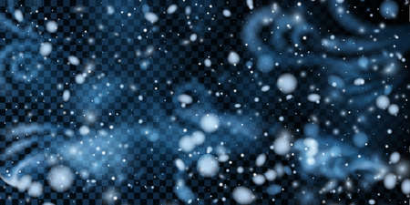 Winter snow storm transparent background. Vector illustration.のイラスト素材
