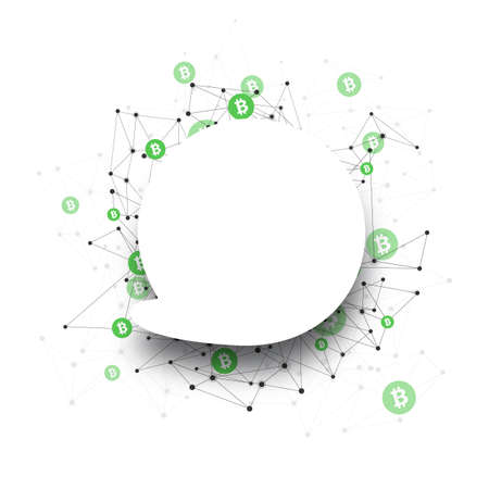Bitcoin cash cryptocurrency. Abstract speech bubble mesh background. Vector illustration.のイラスト素材