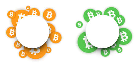 Bitcoin cryptocurrency. Abstract round paper background. Vector illustration.のイラスト素材