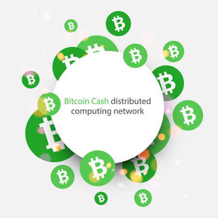 Bitcoin cash cryptocurrency. Abstract round paper background. Vector illustration.のイラスト素材