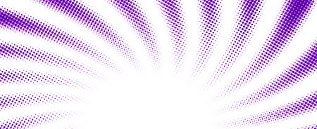 Black dotted halftone sunbeams or explosion rays. Vector pop art illustration.のイラスト素材