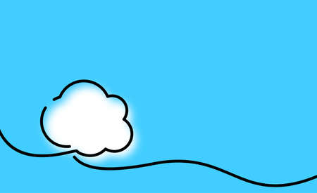 Blurred cloud or speech bauble drawn by one line. Vector illustration.のイラスト素材