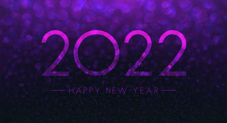 Fogged glass 2022 sign on purple bokeh background. Vector festive illustration.のイラスト素材