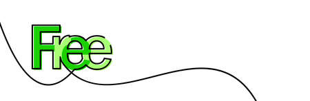 Single continuous line drawn free sign outline. Vector illustration.のイラスト素材