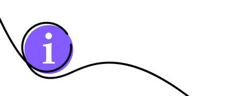 Single line drawn round information sign. Vector illustration.のイラスト素材