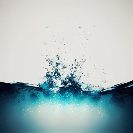 Water and air blue splash background. AI generative.の素材