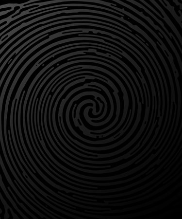 Black paper texture. Abstract twirl spiral like fingerprint. Vector generative algorithm illustration.のイラスト素材