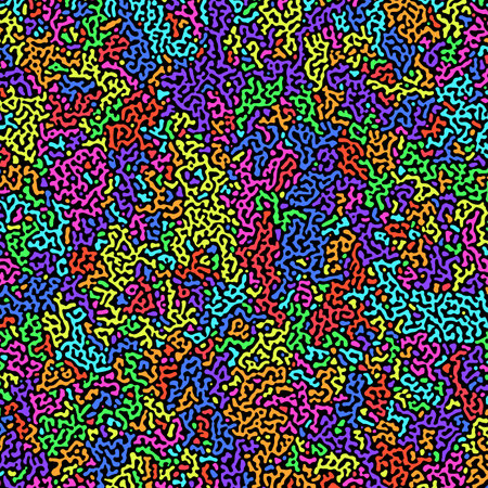 Abstract colorful camouflage reaction diffusion psychedelic pattern background. Organic line art biological wallpaper. Turing generative algorithm design. Vector illustrationのイラスト素材