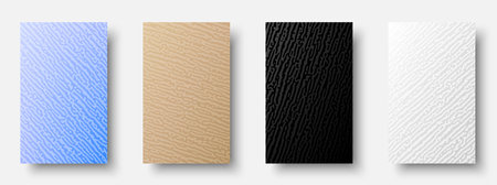Set of paper cards with textures. Abstract Turing ornament halftone reaction diffusion psychedelic background. Vector generative algorithm illustration.のイラスト素材
