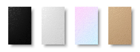 Set of paper tactile embossed textures. Abstract Turing ornament halftone reaction diffusion psychedelic background. Vector generative algorithm illustration.のイラスト素材