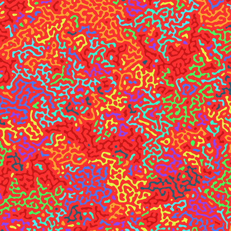 Abstract tropical coral reef. Reaction diffusion psychedelic pattern background. Organic line art biological wallpaper. Turing generative algorithm design. Vector illustrationのイラスト素材