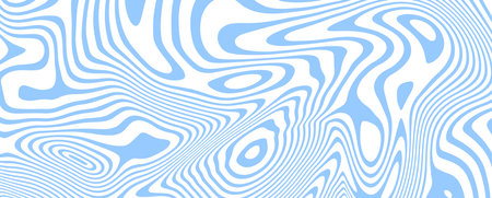 Blue and white contrast abstract poster design with optical interference effect. Illusion of movement for banner, flier, invitation, cover, business card. Vector illustrationのイラスト素材