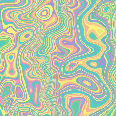Holographic abstract poster design with optical interference and liquid effect . Illusion of movement for banner, flier, invitation, cover, business card. Vector illustrationのイラスト素材