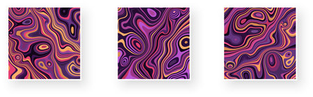 Contrast abstract poster designs with detailed realistic optical interference effect with colors of sunset. Illusion of movement for banner, flier, invitation, cover, business card. Vector illustrationのイラスト素材