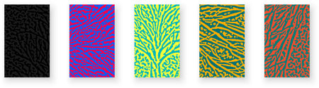 Set of paper cards with textured pattern design and rough contrast reaction diffusion tree lines. Psychedelic banner, flier, invitation, booklet. Vector illustrationのイラスト素材