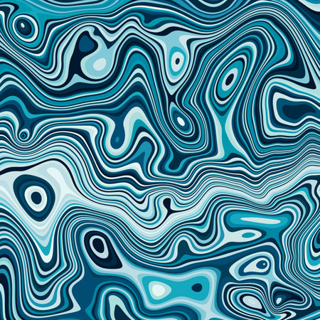 Blue water top view textured pattern trendy design. Optical interference effect of the illusion of movement. Reflections of sun in surface of ocean, swimming pool or sea. Vector illustrationのイラスト素材