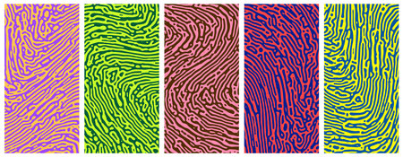 Colorful abstract poster design with Turing pattern wavy lines. Liquid lines for banner, flier, invitation, cover, business card. Vector illustrationのイラスト素材
