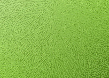 Organic tactile embossed texture. Abstract green ecological reaction diffusion psychedelic pattern background. Turing generative algorithm design. Vector illustrationのイラスト素材