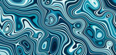 Blue water top view textured pattern trendy design. Optical interference effect of the illusion of movement. Reflections of sun in surface of ocean, swimming pool or sea. Vector illustrationのイラスト素材
