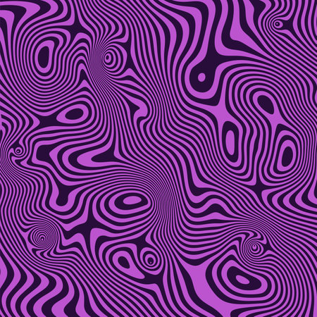 Purple contrast abstract poster design with detailed realistic optical interference effect. Illusion of movement for banner, flier, invitation, cover, business card. Vector illustrationのイラスト素材