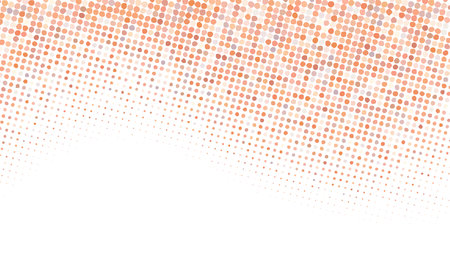Banner with Halftone trendy peach fuzz color pattern. Abstract background for flier, poster, invitation card. Vector illustrationのイラスト素材