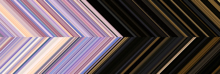 Detailed striped dual geometric pattern composed of big amount of thin pink and red brown stripes. Vector textured illustrationのイラスト素材