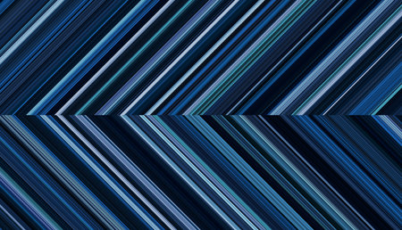 Detailed striped geometric pattern composed of big amount of thin blue stripes. Vector textured illustrationのイラスト素材