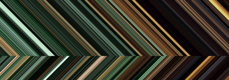 Detailed vintage striped geometric pattern composed of big amount of thin green and brown stripes. Vector textured illustrationのイラスト素材
