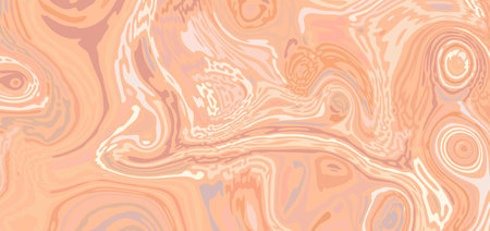 Holographic peach fuzz abstract poster design with optical interference and liquid effect . Illusion of movement for banner, flier, invitation card. Vector illustrationのイラスト素材