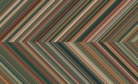 Harmonious detailed striped geometric pattern composed of big amount of thin green and brown stripes. Vector textured illustrationのイラスト素材