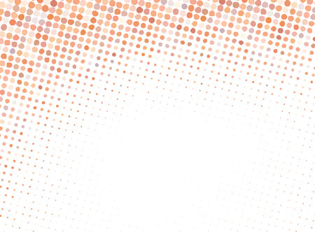 Banner with Halftone trendy peach fuzz color pattern. Abstract background for flier, poster, invitation card. Vector illustrationのイラスト素材