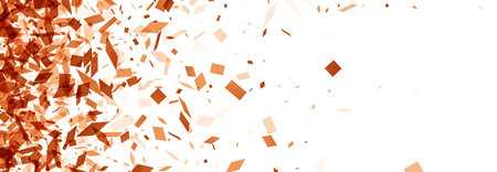 A captivating cascade of amber crystal shards against a pure white background, suggesting warmth and vitality.のイラスト素材