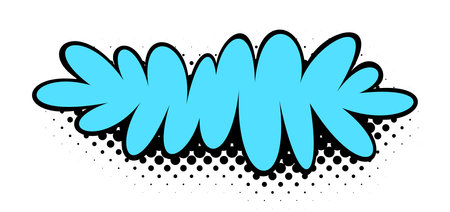 This image features a bold turquoise floral design with a pop art twist, accentuated by a halftone dot pattern and stark black outlines.のイラスト素材